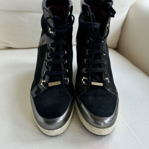 Jimmy Choo Suede High Top Wedge Sneakers